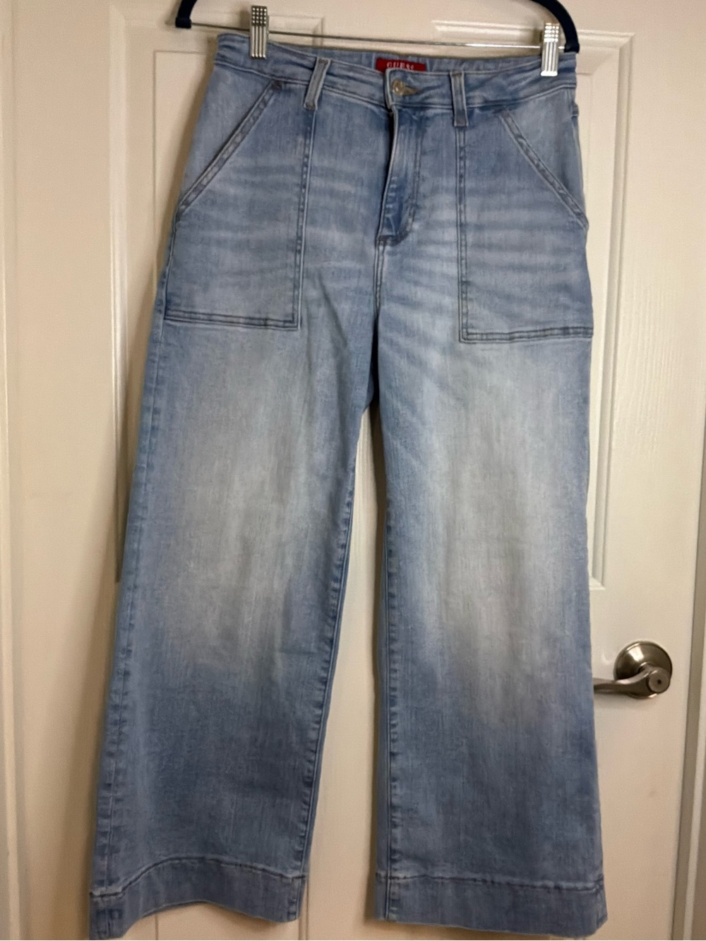 Guess Light Blue Denim Jeans with Red Logo Tag